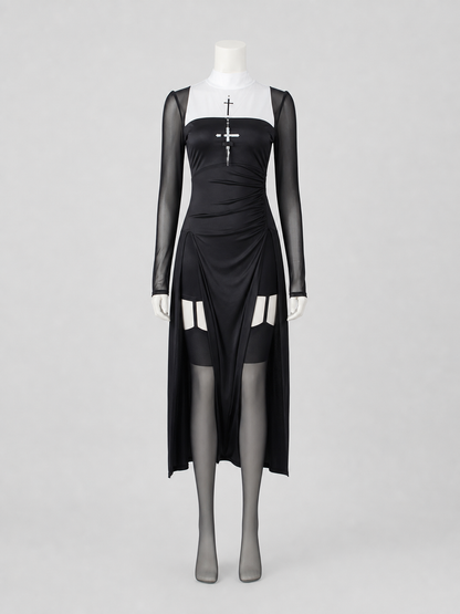 Nun-Style Carnival Costume with Headwear
