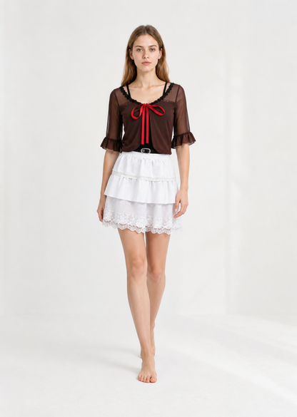 Cosplay Costume with a Tiered Skirt and Lace Costumes detail