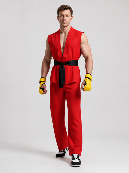 Ken Street Fighter Cosplay Costume: Top, Pants, Belt Costumes detail 2