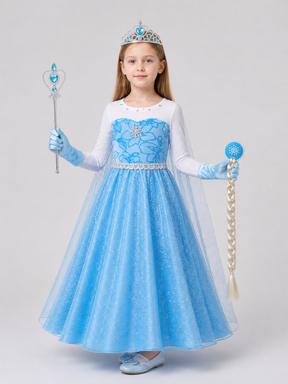 Elsa Princess Dress for Girls with Accessories Costume Dresses detail 2