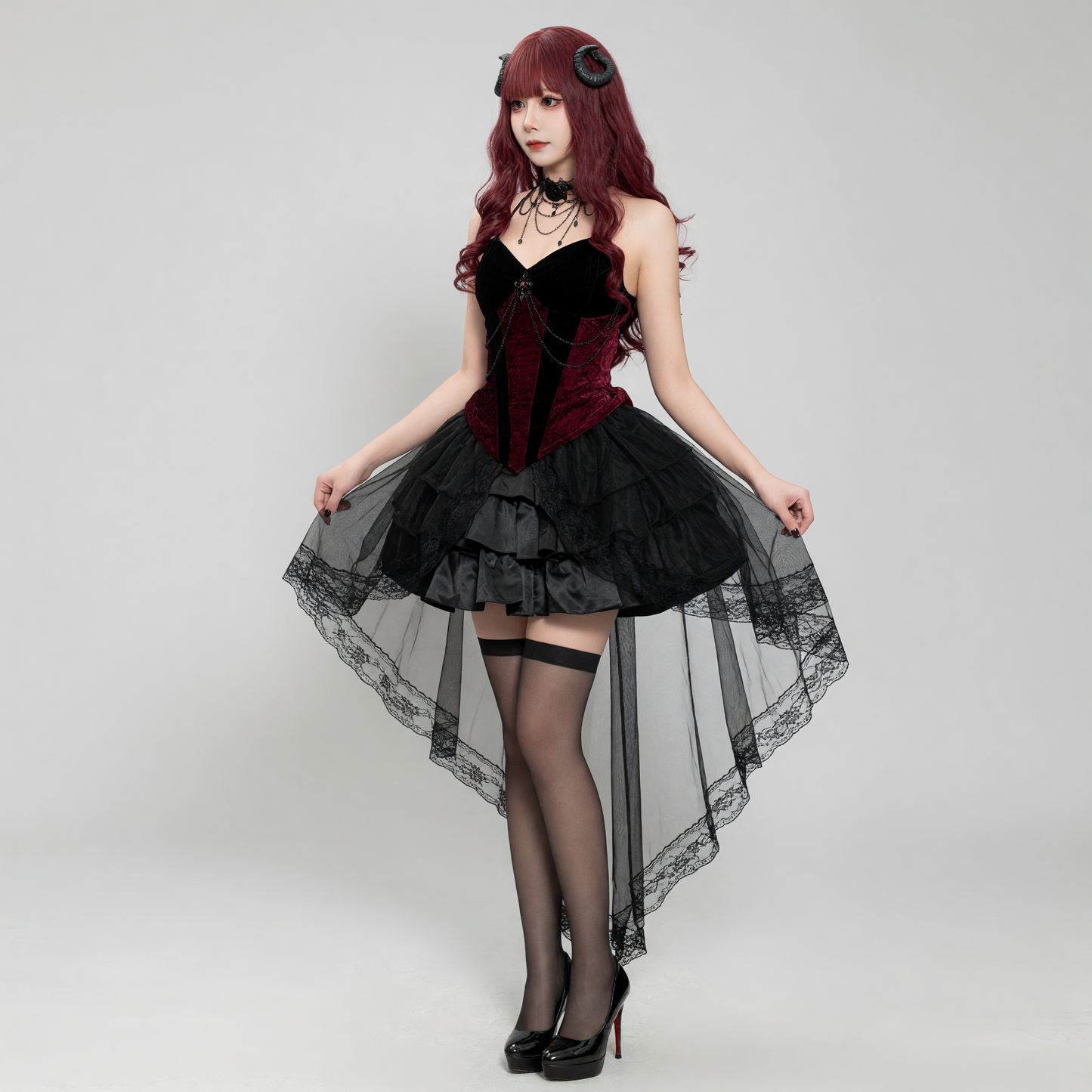 Vampire Costume: Corset-Style Top and Skirt