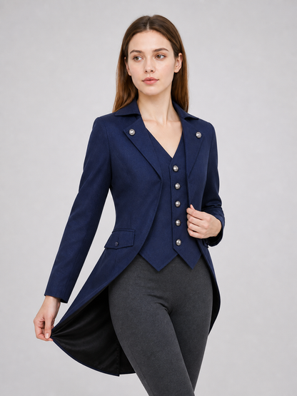 Dark Navy Cosplay Tailcoat with Black Tails