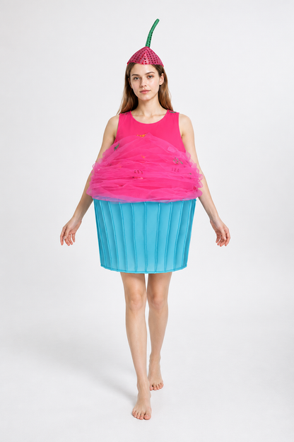 Cupcake Costume with Headwear for Parties