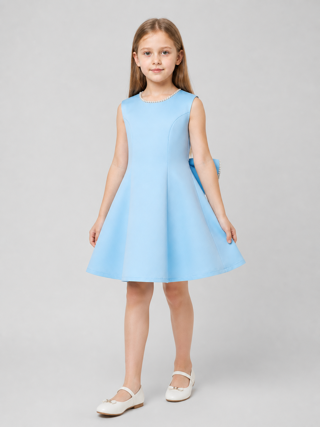 Girls' Dressy Sky Blue A-Line Dress Costume Dresses detail 2