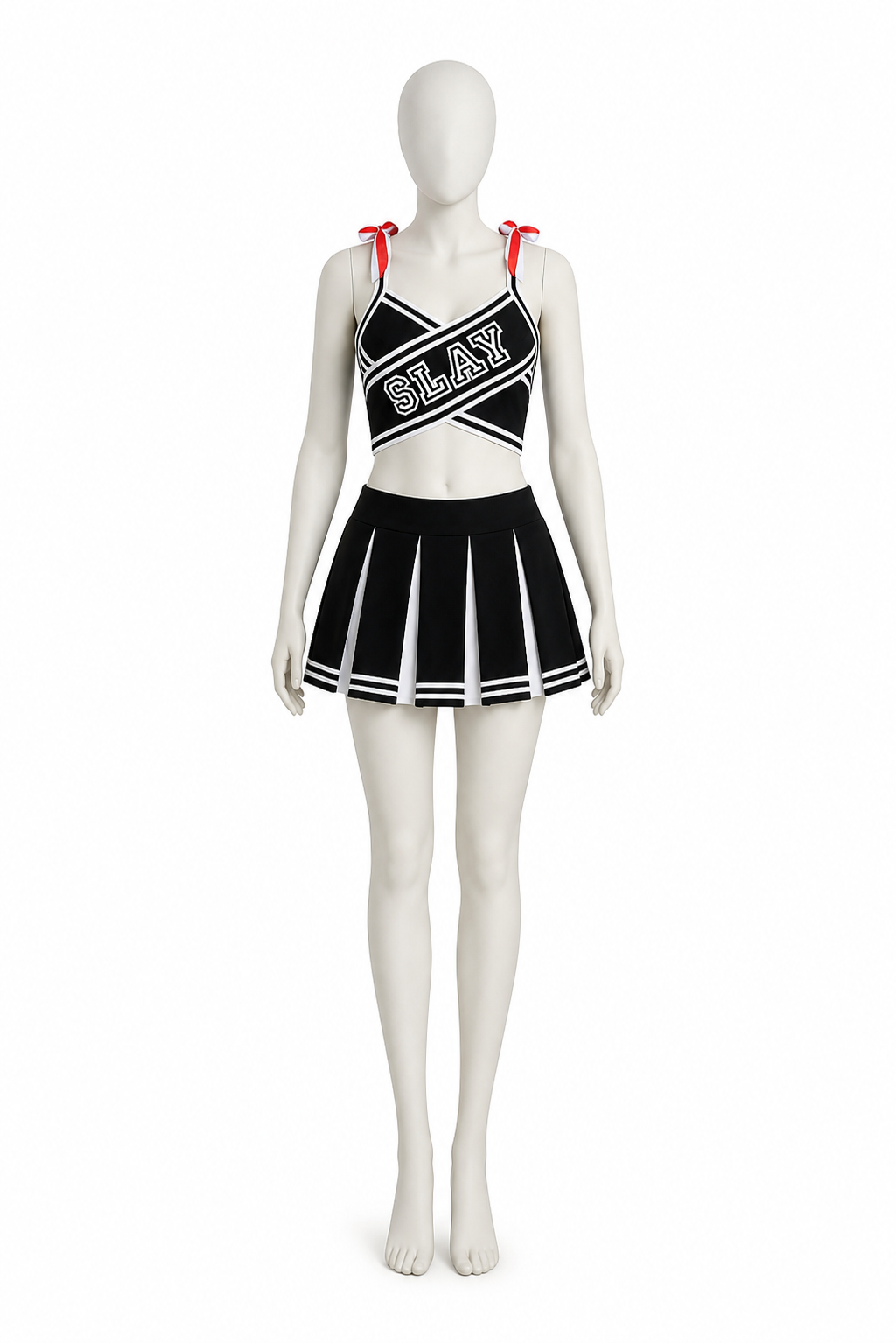 Two-Piece Black and White Cheerleading Costume Costumes detail