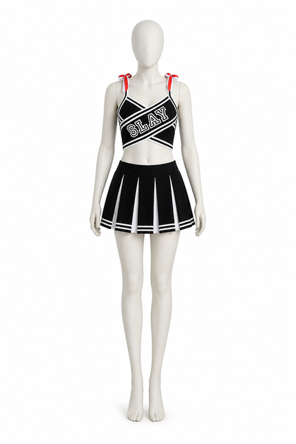 Two-Piece Black and White Cheerleading Costume Costumes detail