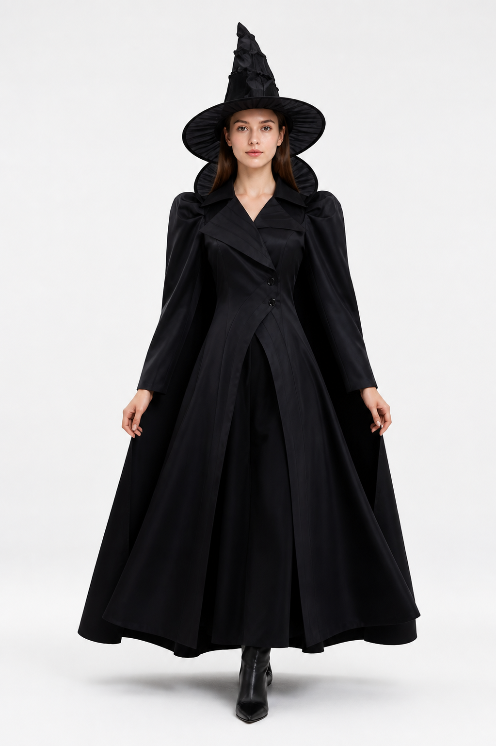 Cosplay Costume: Long Black Robe and Hat Costume Headwear detail 2