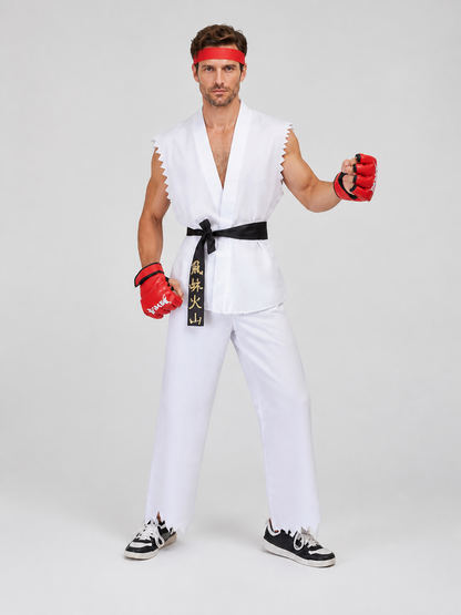 Ryu Street Fighter Cosplay Costume, White Set Costumes detail 2