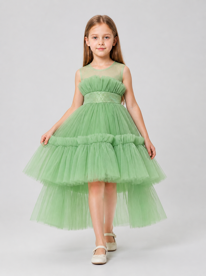 Girls' Mesh Princess Dress with a Full Skirt Costume Dresses detail 2