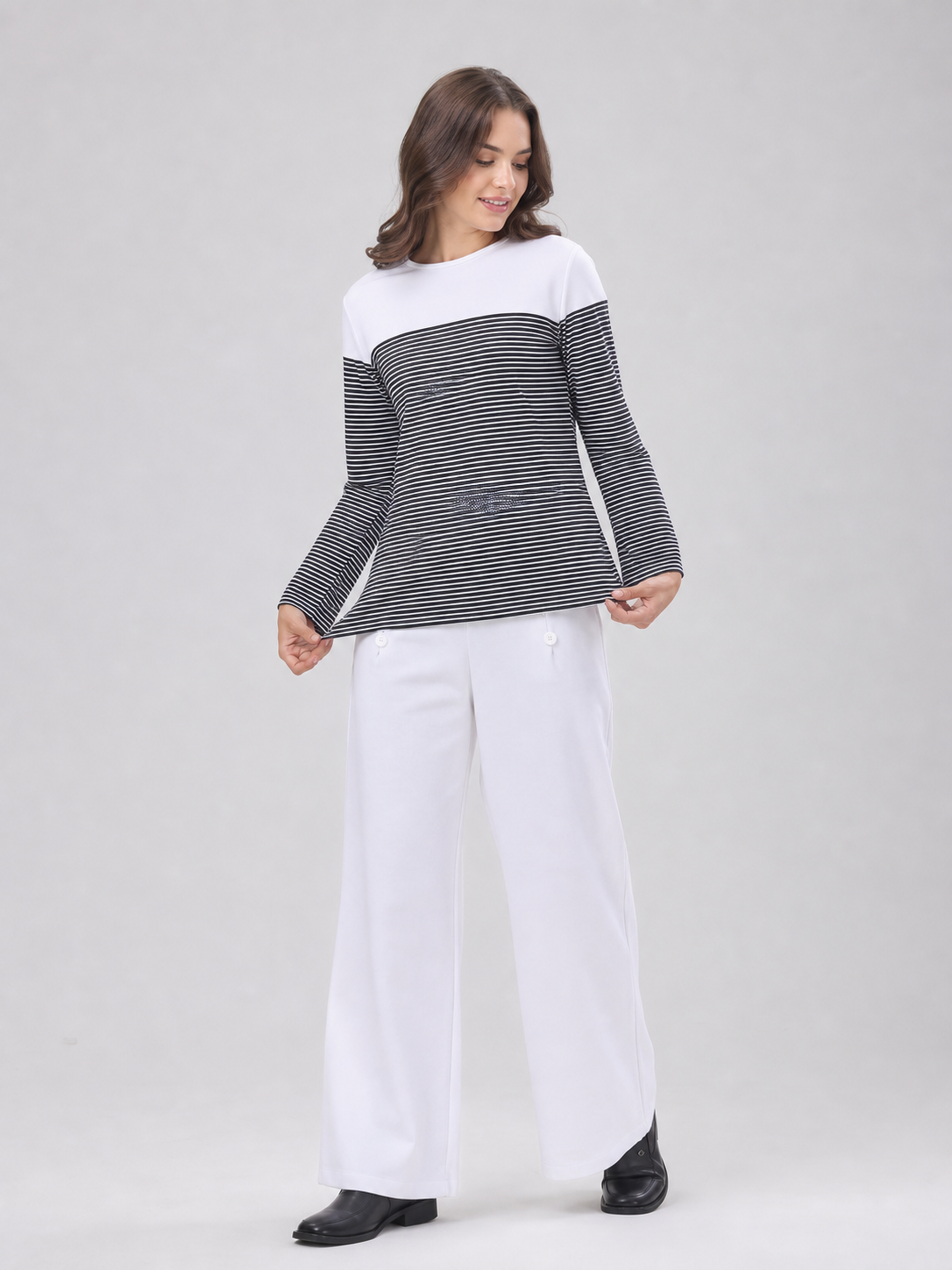 Striped Nautical-Style Cosplay Shirt Costumes detail