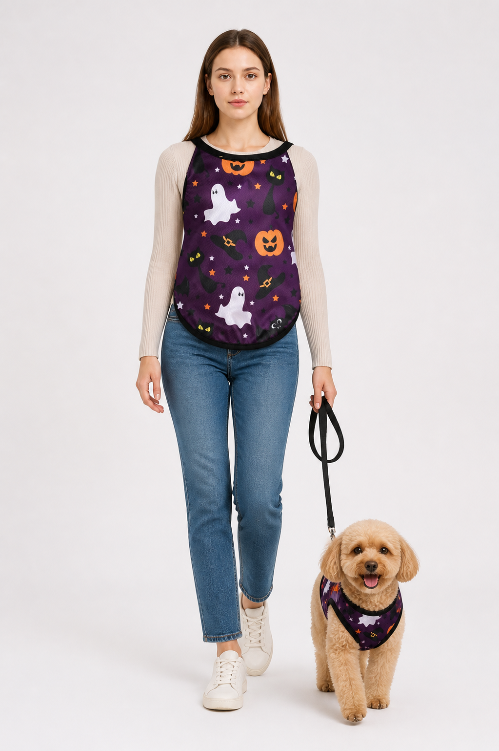 Purple Pet Vest with Halloween Print Costumes detail 2