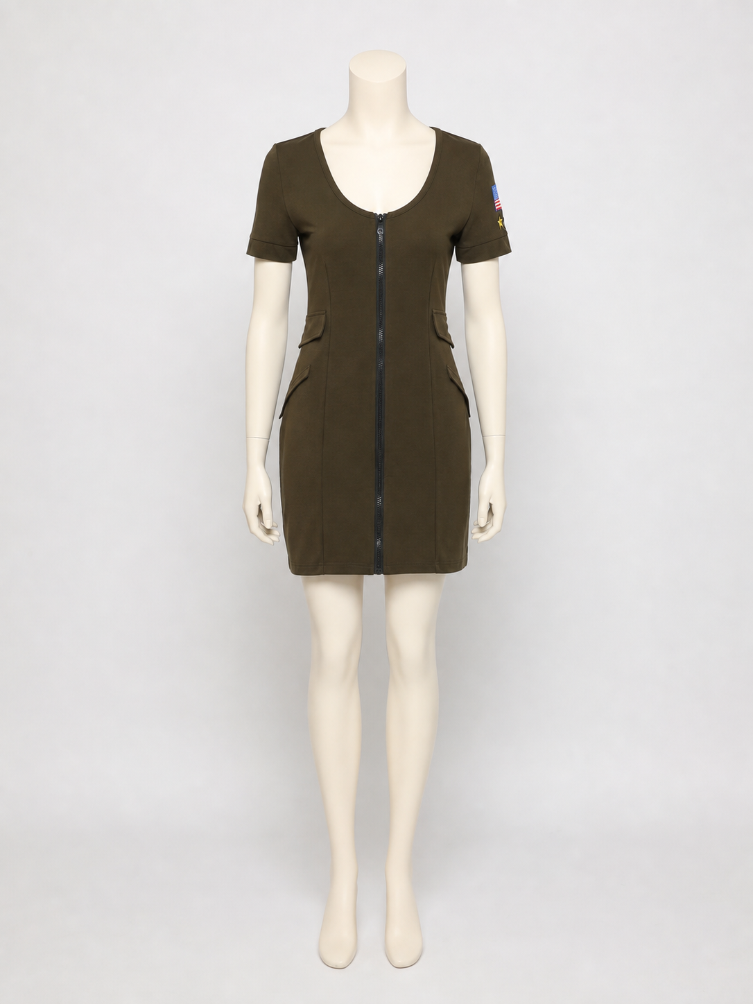 Olive Pilot Costume Dress with Zipper