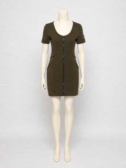 Olive Pilot Costume Dress with Zipper