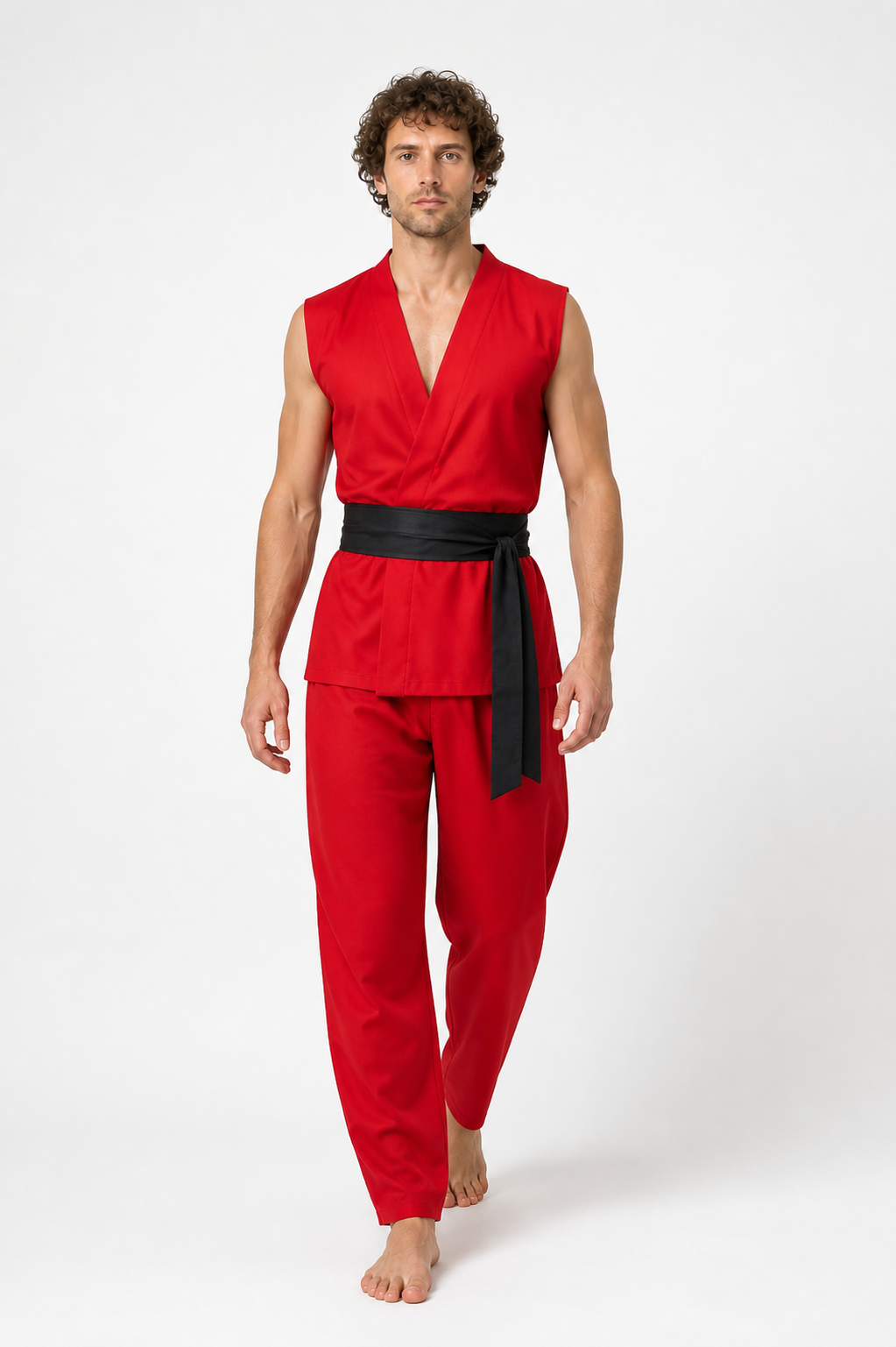 Ken Cosplay Costume: Red Set with Belt Costumes detail 2