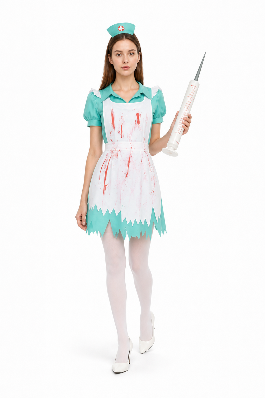 Medical Costume with Red Blood Spots for Halloween Costumes detail 2