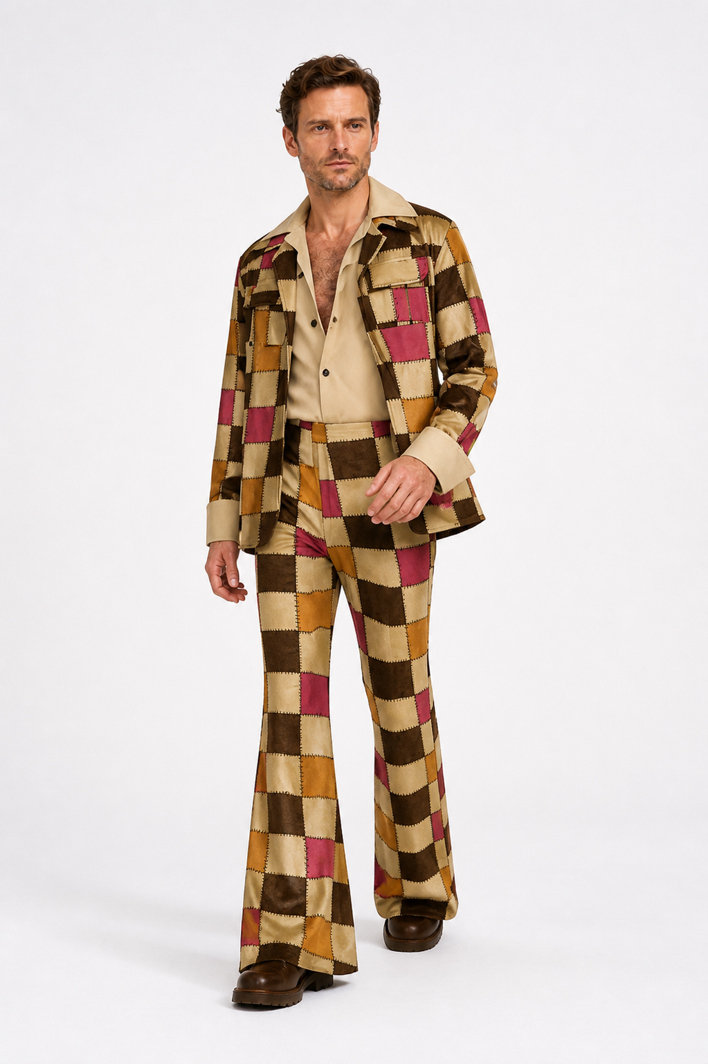 1970s Disco Stage Costume, Three-Piece with Bell-Bottoms Costumes detail 2