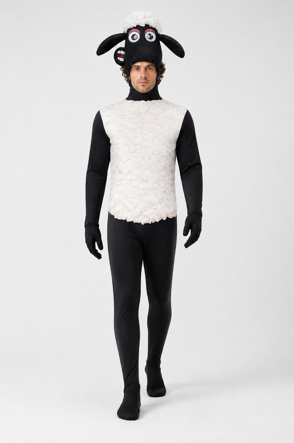 One-Piece Black-and-White Sheep Costume for Cosplay Costumes detail 2