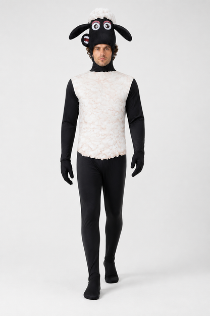 One-Piece Black-and-White Sheep Costume for Cosplay Costumes detail 2