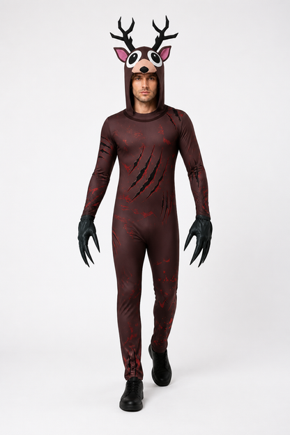 Deer Jumpsuit with Antlers and Clawed Gloves product detail 2
