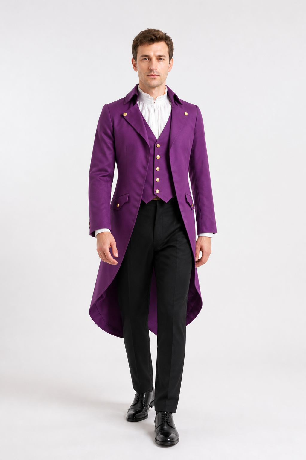 Men's Retro-Punk Tailcoat with Gold Buttons product detail 2
