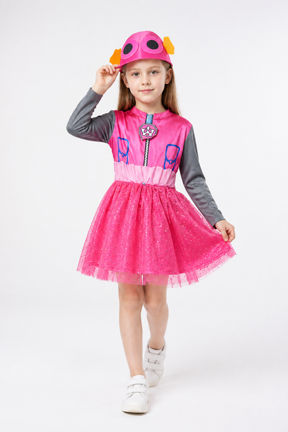 Children's Skye costume from Paw Patrol with hat Costume Headwear detail 2