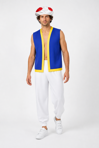 Mushroom character costume with hat and pants Costume Headwear detail