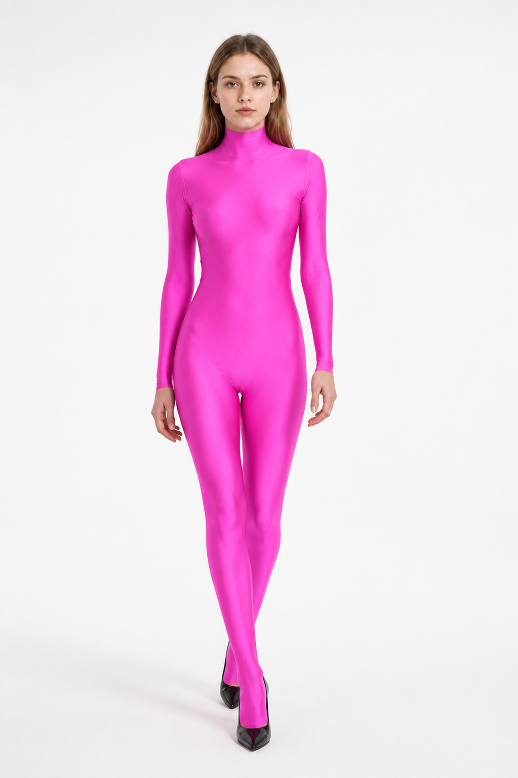 Pink Close-Fitting Ninja Jumpsuit for Halloween Costumes detail 2