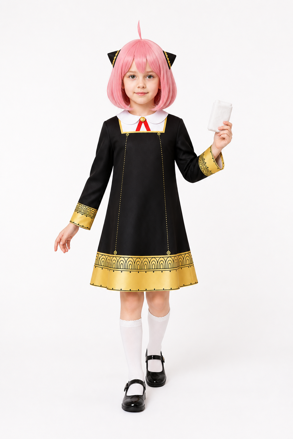 Anya Forger Costume with Black Dress and Wig Costume Dresses detail 2