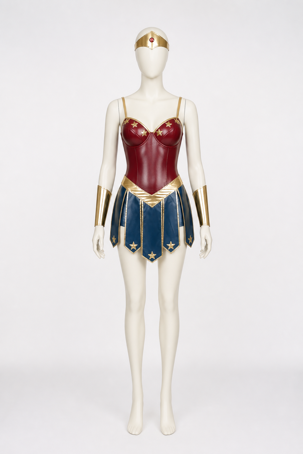 Red and Blue Superhero Costume with Gold Stars Costumes detail 2