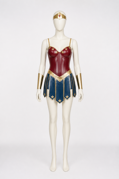 Red and Blue Superhero Costume with Gold Stars Costumes detail 2