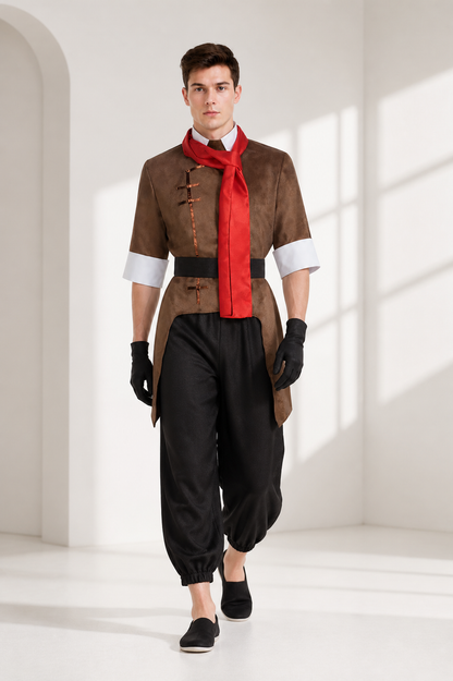 Cosplay Costume with Belt, Gloves, and Scarf Costumes detail