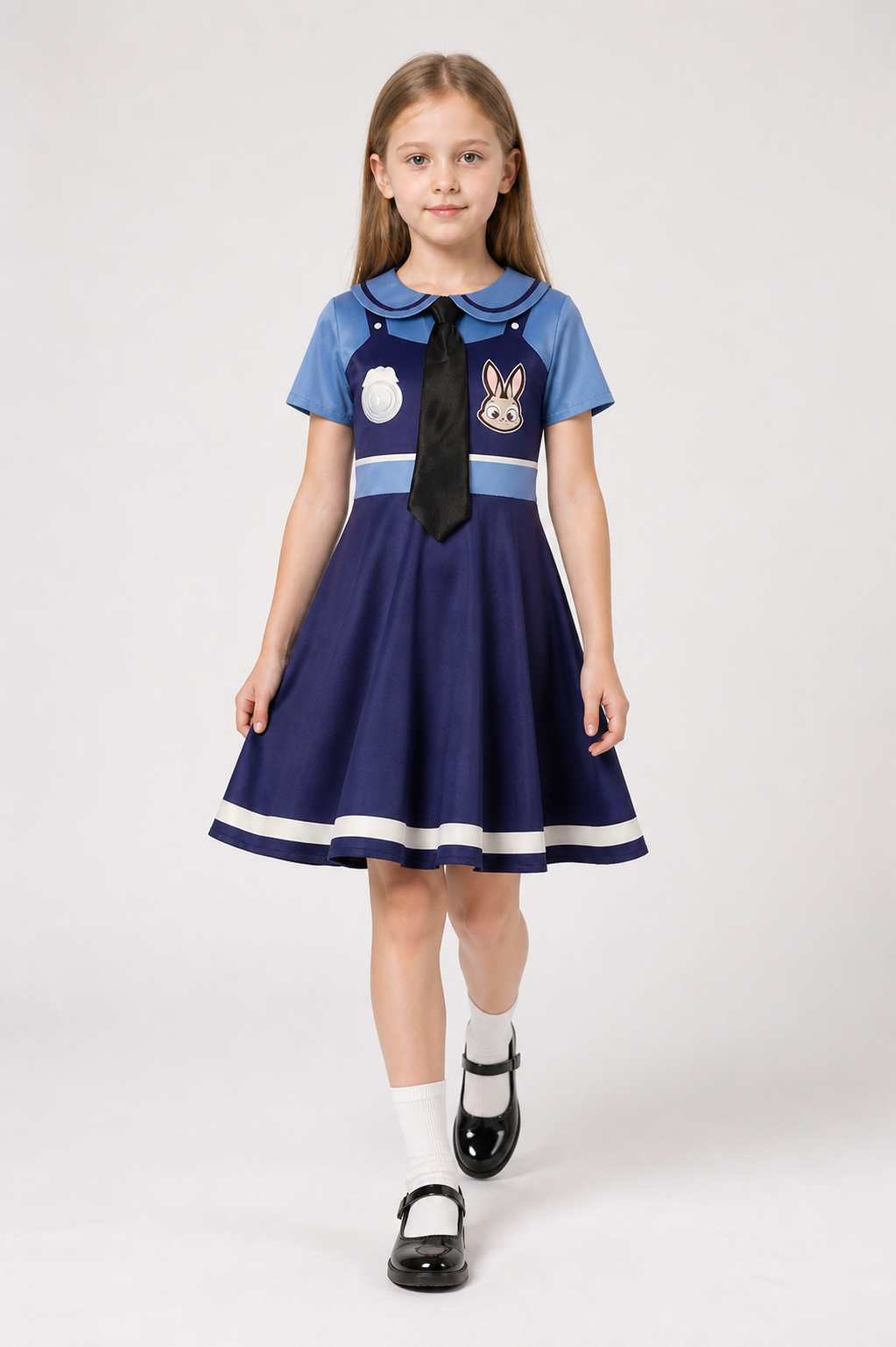 Carnival Rabbit Police Officer Dress with Tie Costume Dresses detail 2