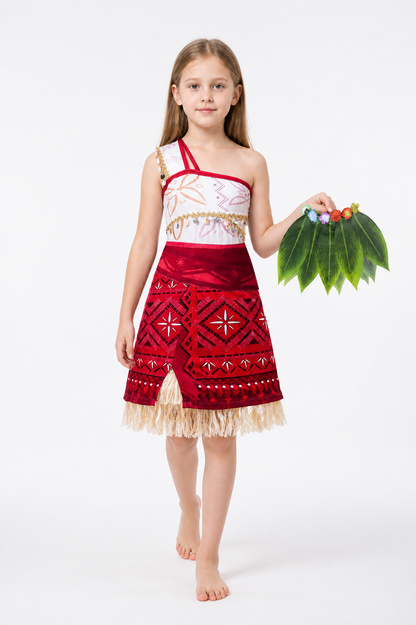 Moana Princess Dress, Red with Fringe Costume Dresses detail 2