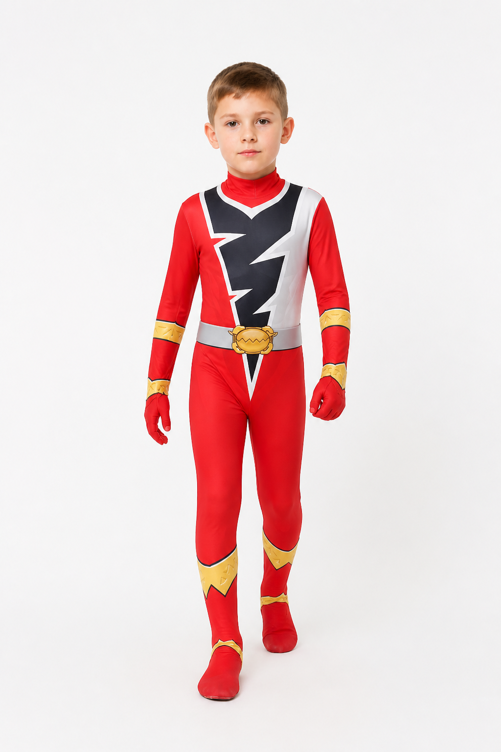 Halloween Ranger Jumpsuit with Lightning Bolt Designs Costumes detail 2
