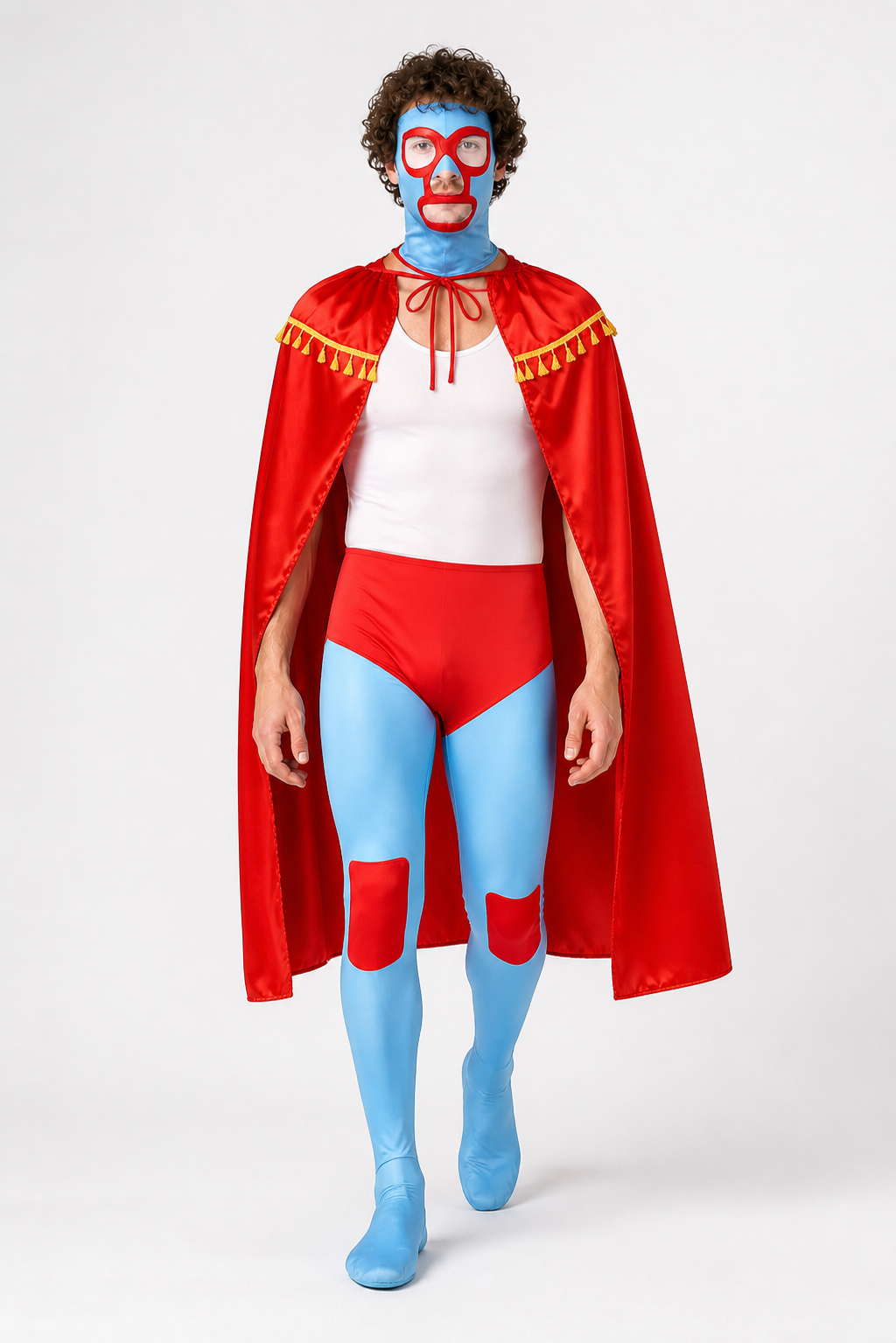 Mexican Wrestler Costume with Mask and Cape