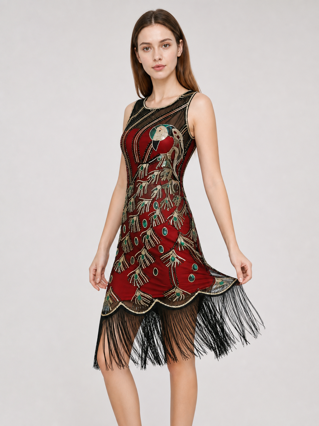 Gatsby-Style Fringe Dress for Stage Performances