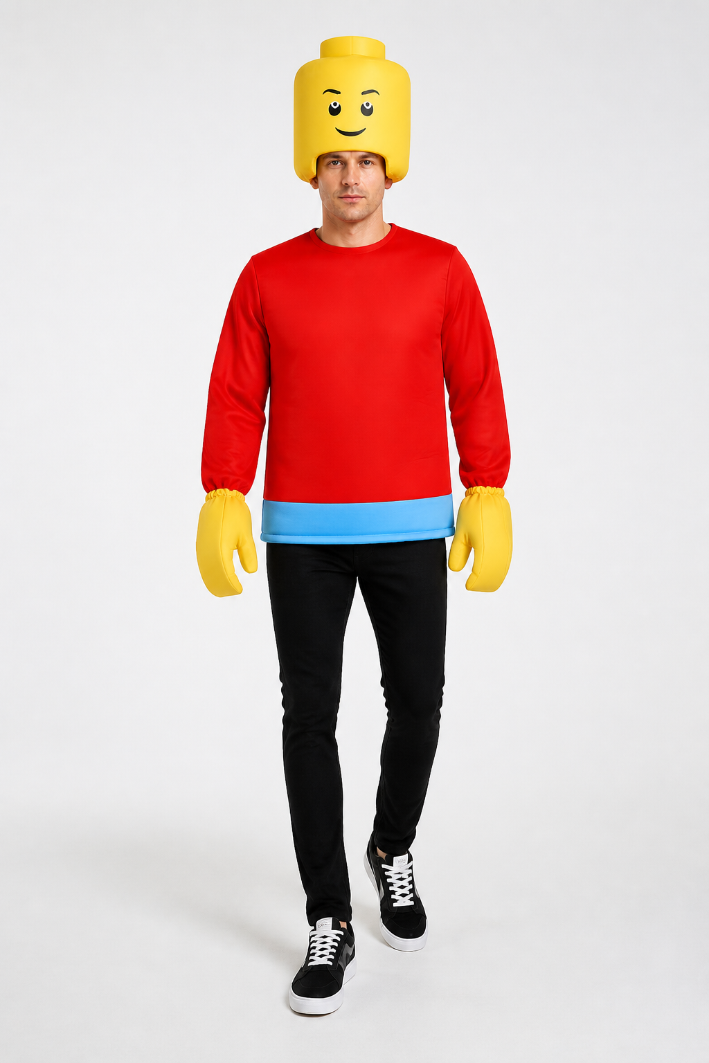 Red Block-Character Costume with Yellow Head Costumes detail 2