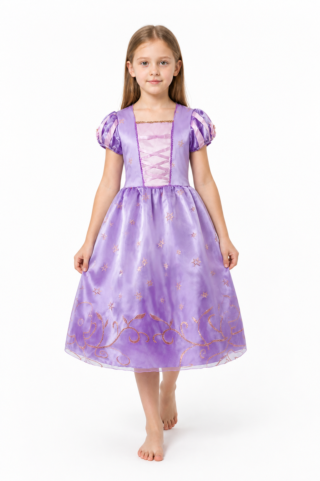 Rapunzel Princess Costume with Golden Stars Costumes detail 2
