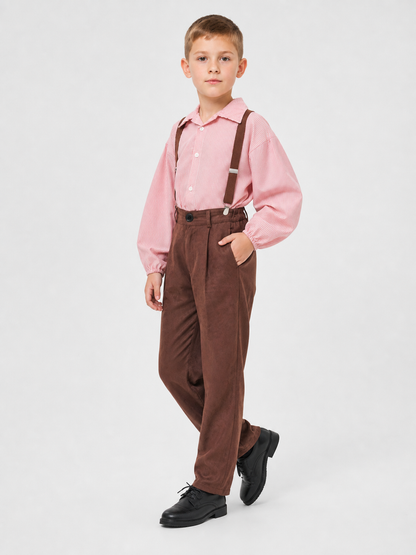 Retro-Style Shirt, Pants, and Suspenders Set