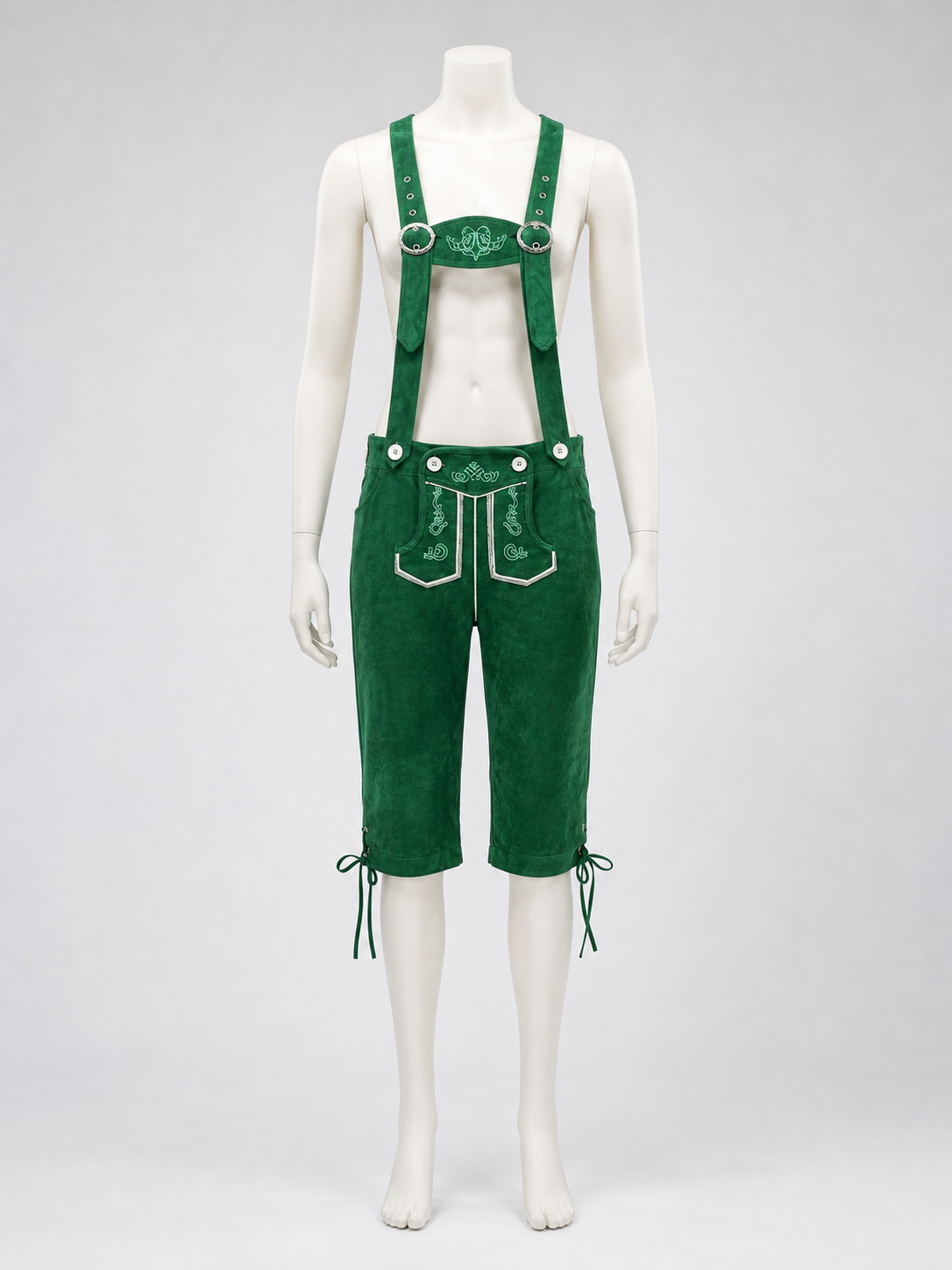 Green Suspender Pants for Oktoberfest
