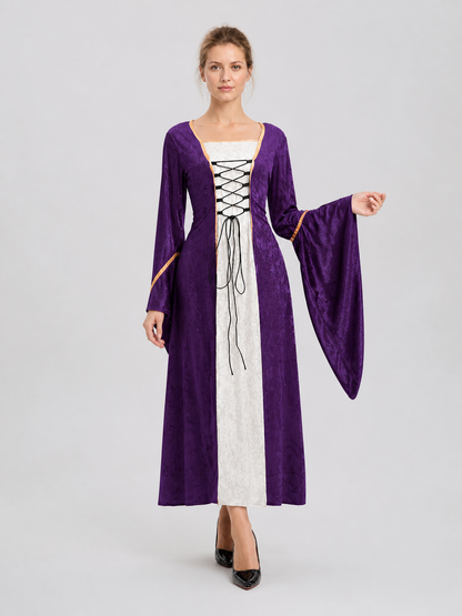 Long Medieval-Style Dress with Sleeves Costume Dresses detail 2