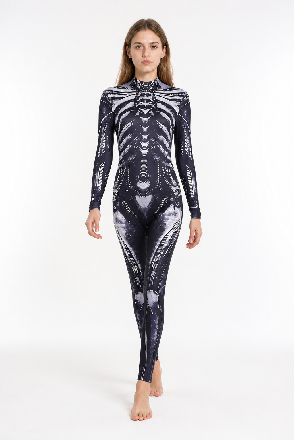 Halloween Skeleton Jumpsuit with Bone Print Costumes detail 2