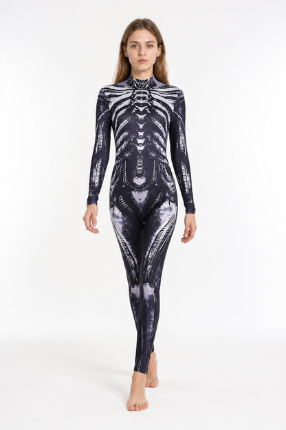 Halloween Skeleton Jumpsuit with Bone Print Costumes detail 2