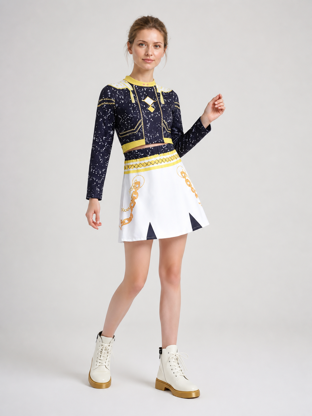 Children’s demon hunter costume, top and skirt product detail 2
