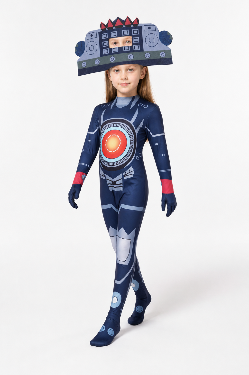 Skibidi Toilet TV Man Cosplay Jumpsuit Costumes detail