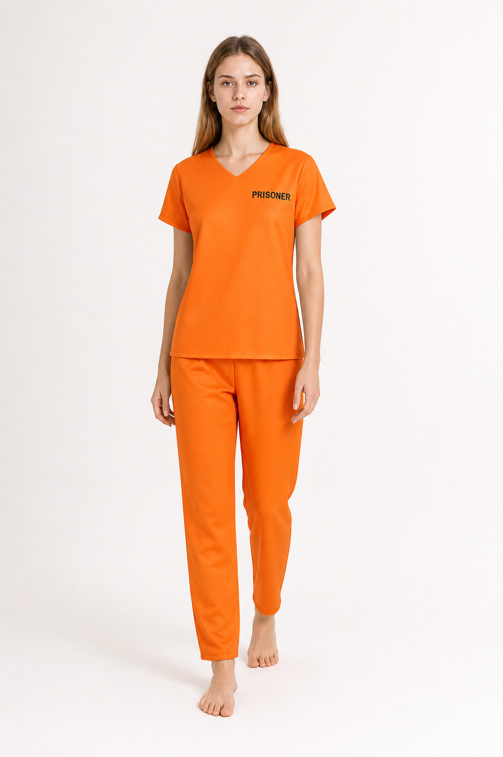 Orange Prisoner Costume, 2-Piece Set Costumes detail 2