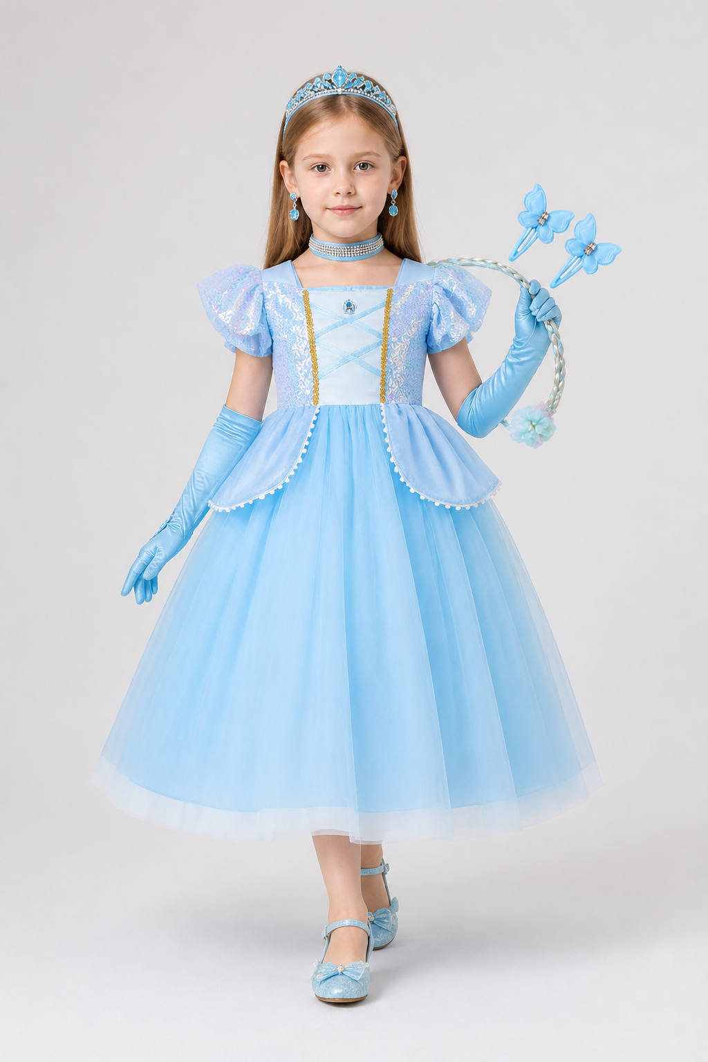 Children's Carnival Ball Gown Dress with Accessories Costume Dresses detail 2