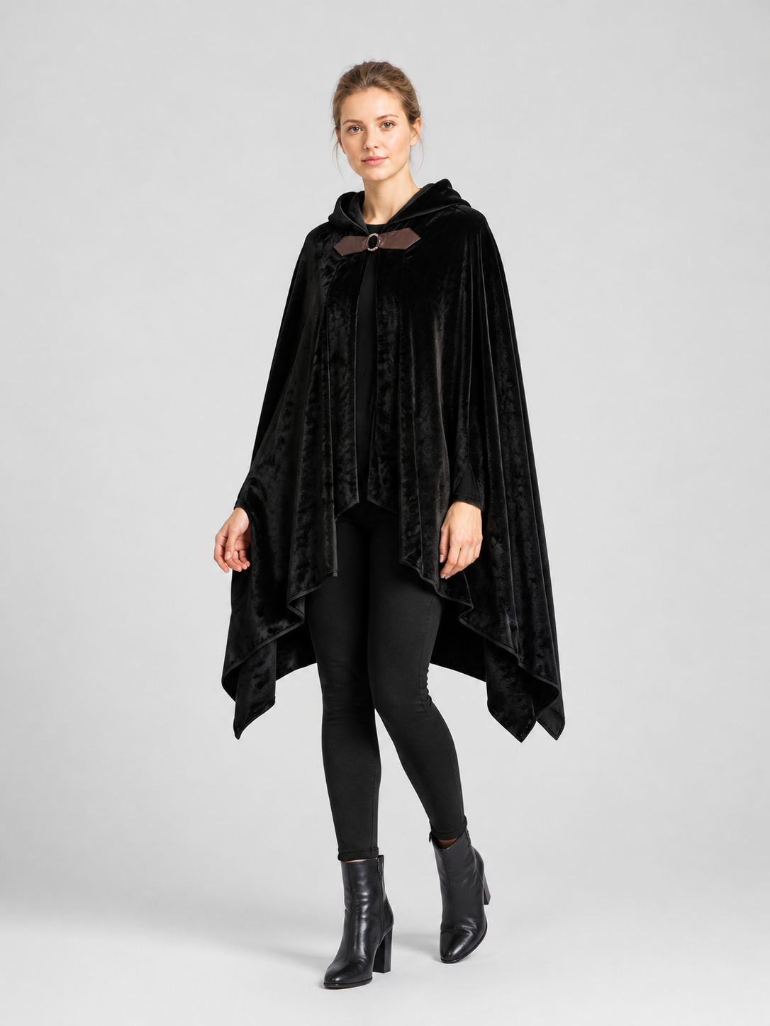 Hooded Cosplay Cloak, Longer in Back, with Bow Costume Capes detail 2