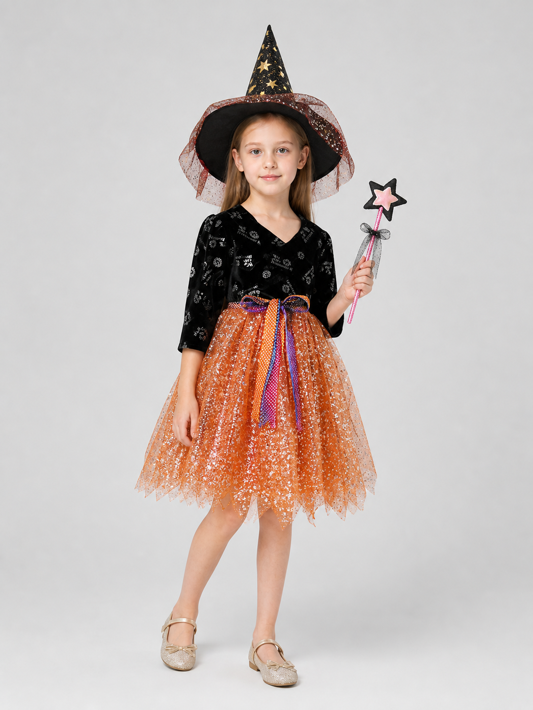 Carnival Costume with Dress, Hat, and Magic Wand Costume Dresses detail 2