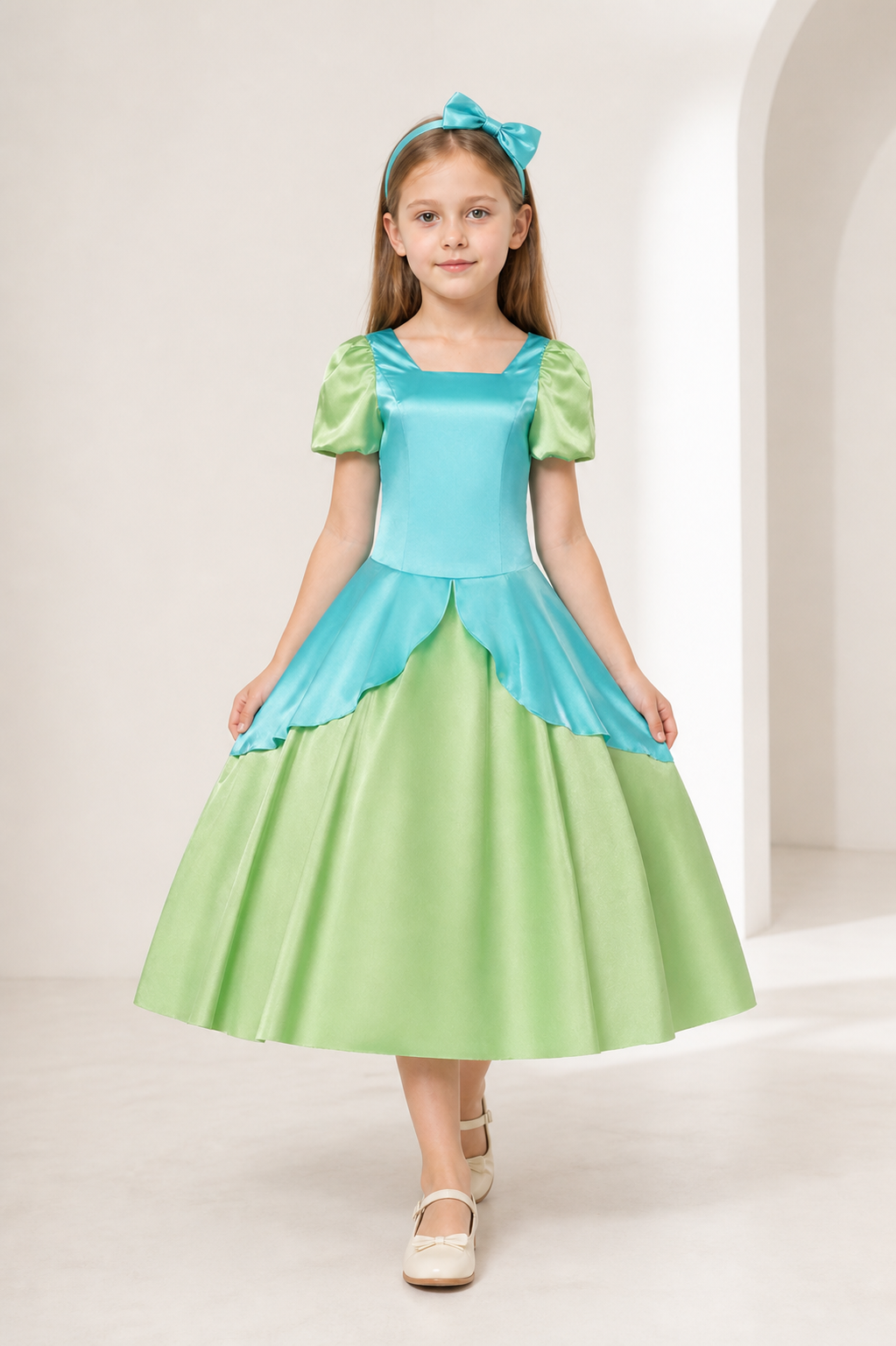 Cosplay Dress with Tiered Skirt and Headband